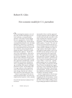 Robert H. Giles New economic models for US journalism