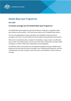 Mobile Black Spot Programme*Increased coverage and the Mobile