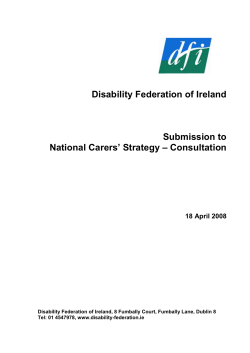 Carers Strategy - Disability Federation of Ireland