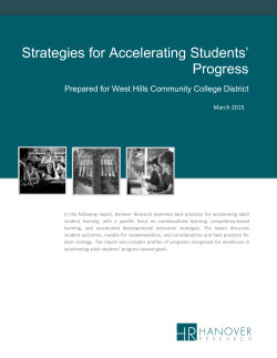 Strategies for Accelerating Students` Progress