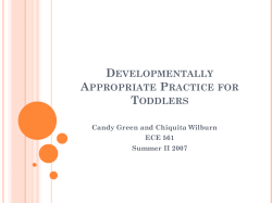 Developmentally Appropriate Practice for Toddlers