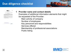 Mission to Africa due diligence