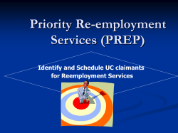 (PREP) Identify and Schedule UC claimants for Reemployment
