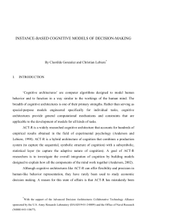 instance-based cognitive models of decision-making