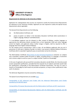 General Entry Requirements