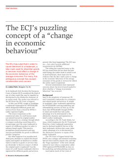 The ECJ`s puzzling concept of a &ldquo;change in economic behaviour&rdquo;