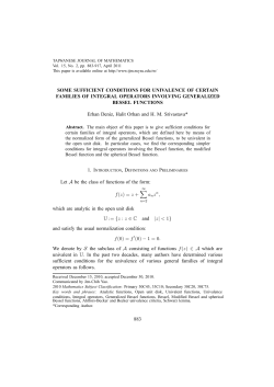 SOME SUFFICIENT CONDITIONS FOR UNIVALENCE OF CERTAIN