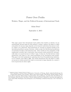 Power Over Profits - Niehaus Center for Globalization and Governance