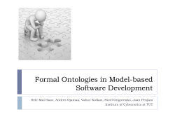 Formal Ontologies in Model-based Software Development