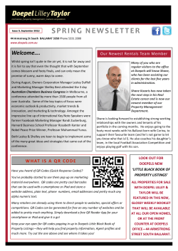 spring newsletter - Doepel Lilley Taylor