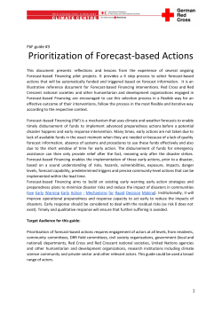 Prioritization of Forecast-based Actions