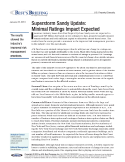 Superstorm Sandy Update: Minimal Ratings Impact Expected