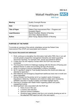 ENC No 6 Meeting Quality Oversight Review Date 13th December