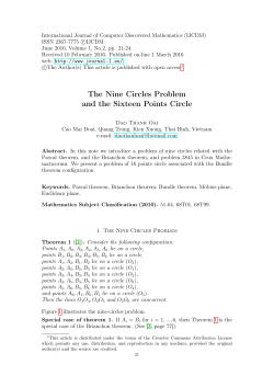 Dao Thanh Oai, The Nine Circles Problem and the Sixteen Points