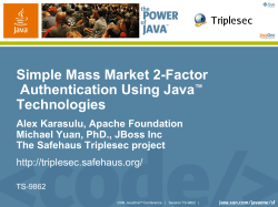 Mass Market Two-Factor Authentication Using Java ME and Java EE