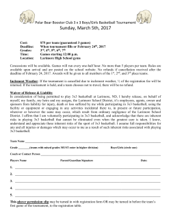 Polar Bear Booster Club 3 on 3 Basketball Tournament Registration