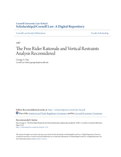 The Free Rider Rationale and Vertical Restraints Analysis