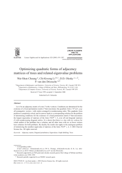 Optimizing quadratic forms of adjacency matrices of - Chi