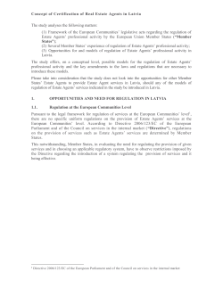 Concept of Certification of Real Estate Agents in Latvia (download