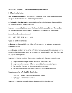 Lecture #5 chapter 5 Discrete Probability Distributions 5