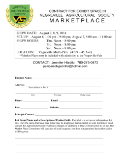 contract for exhibit space in - Vegreville Agricultural Society