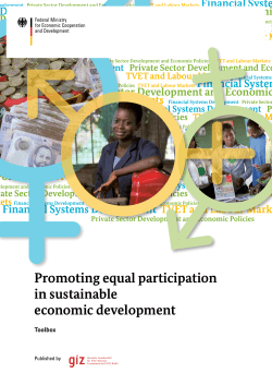 Toolbox: Promoting equal participation in sustainable economic