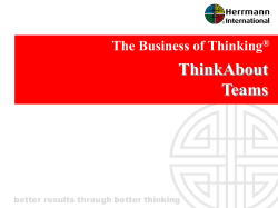 ThinkAbout Teams The Business of Thinking