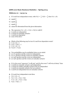 QMB 2100 Basic Business Statistics – Spring 2014 Midterm #2 – 03