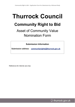 Thurrock Council - Community Right to Bid: Asset of Community