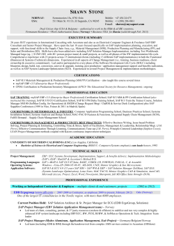 shawn stone - SAP Project Manager