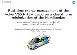 Real-time energy management of the Volvo V60 PHEV based on a