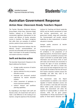 Classroom Ready Teachers Report - Department of Education and