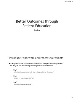 Better Outcomes through Patient Education