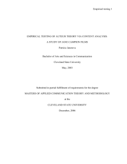 Empirical testing 1 EMPIRICAL TESTING OF AUTEUR THEORY VIA