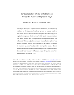 Do &ldquo;Capitalization Effects&rdquo; for Public Goods Reveal