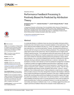 Performance Feedback Processing Is Positively Biased As Predicted