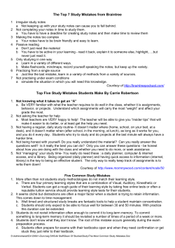 The top 7 study mistakes