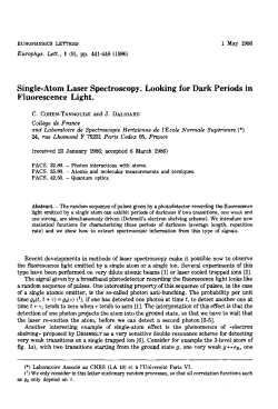 Single-Atom Laser Spectroscopy. Looking for Dark Periods in