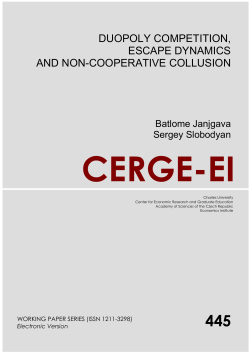 Duopoly Competition, Escape Dynamics and Non