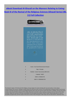 eBook Al-Ghazali on the Manners Relating