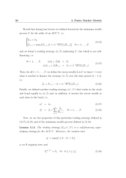 50 3. Finite Market Models Recall that during last lecture we defined