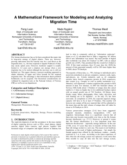 A Mathematical Framework for Modeling and Analyzing