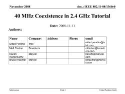 40 MHz Coexistence in 2.4 GHz
