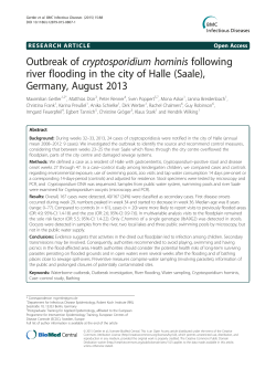 Outbreak of cryptosporidium hominis following river flooding in