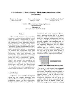 Externalization vs. Internalization: The influence on problem solving