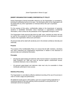 Microsoft Word - Template Confidentiality Policy.doc