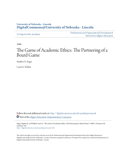 The Game of Academic Ethics: The Partnering of a Board Game