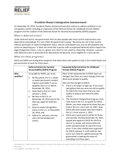 President Obama`s Immigration Announcement