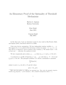 An Elementary Proof of the Optimality of Threshold