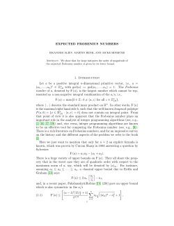 EXPECTED FROBENIUS NUMBERS 1. Let be a positive integral